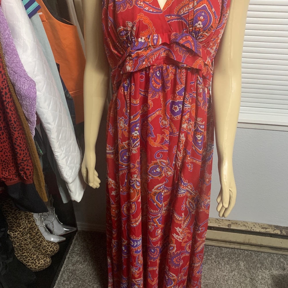 Red Paisley Maxi Dress